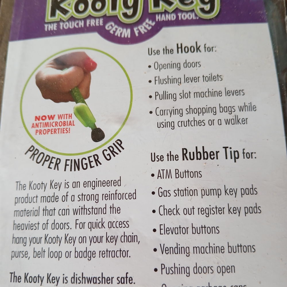 Original KOOTY KEY No-Touch Tool Set BLACK GERM Gag Gift Festival Gear Stocking - Picture 9 of 10